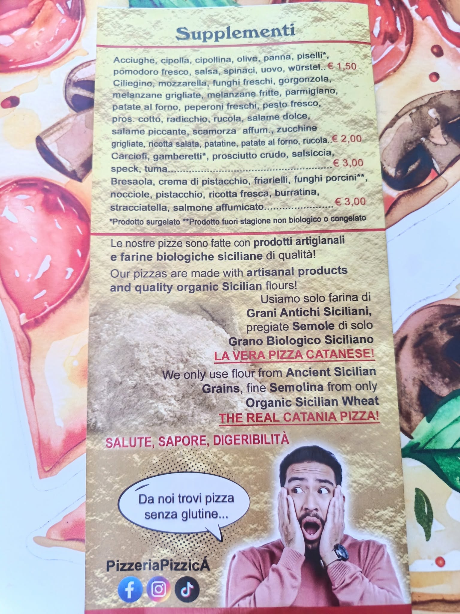 Listino supplementi PizzicÀ